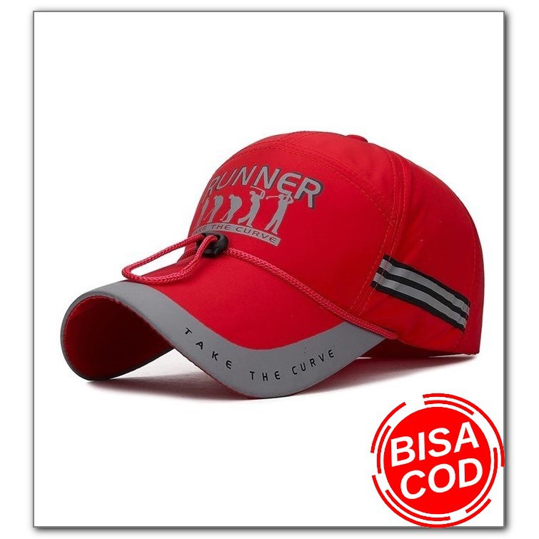 Topi Pria Wanita Dewasa Baseball Golf Keren Murah Import Sport Fa AN740 Baseball Cap : Runner - To