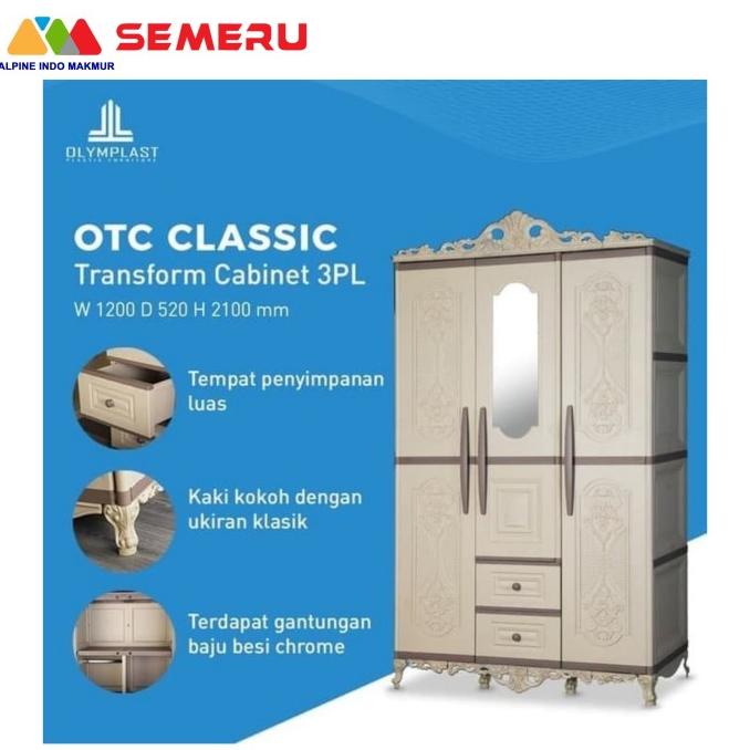hanya disini] OLYMPLAST LEMARI PLASTIK CLASSIC 3P CERMIN OTC CLASSIC 3P