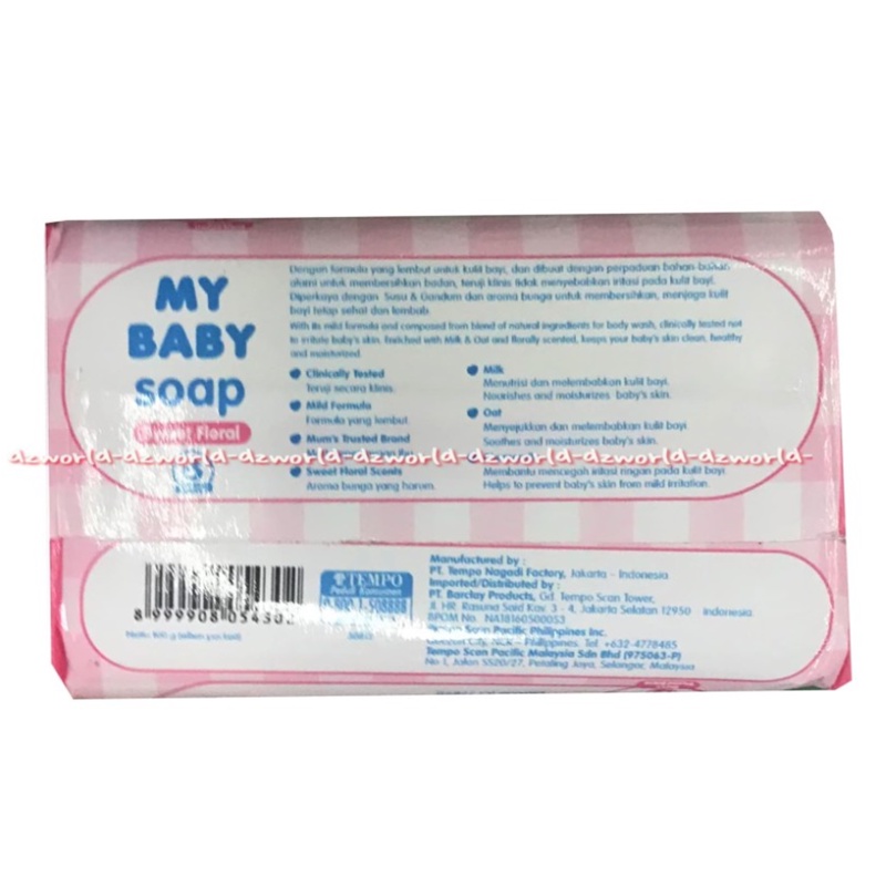 My baby Soap Milk And Oat 60gr Vitamin C 60gr Mengandung Chamomile Untuk Mencegah Iritasi Ringan Mybaby