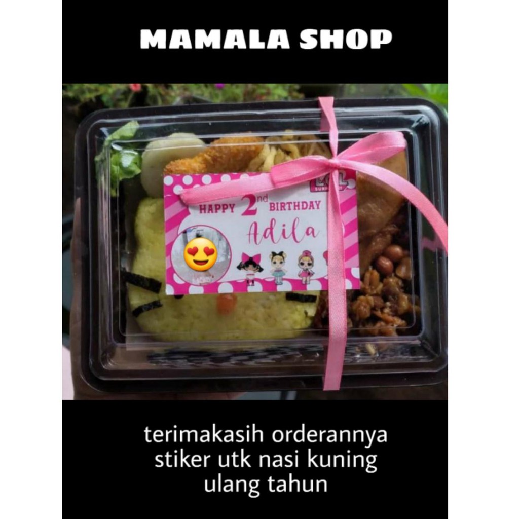 STIKER ULANG TAHUN UNTUK NASI KUNING / BENTO