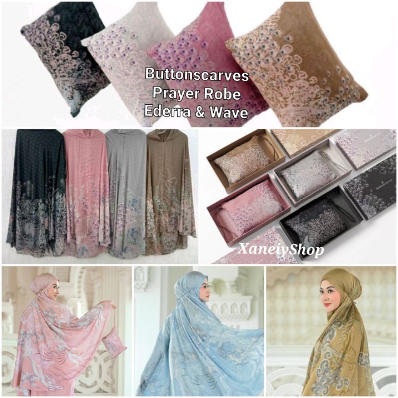 NEW READY BUTTONSCARVES PRAYER ROBE MUKENA Edera dan FIORE series