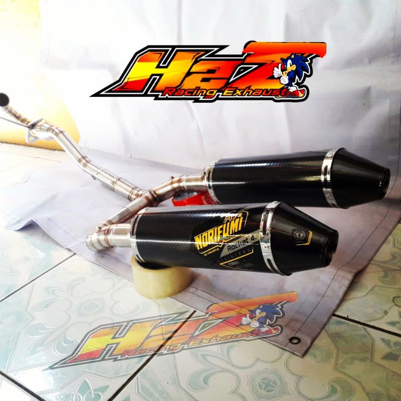 knalpot crf klx cabang 2 Norifumi rocket 4 carbon