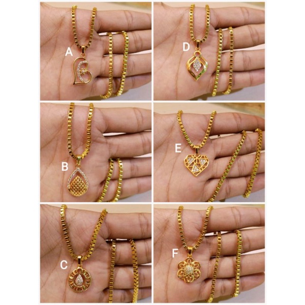 Kalung Liontin Dewasa 1Set warna Emas