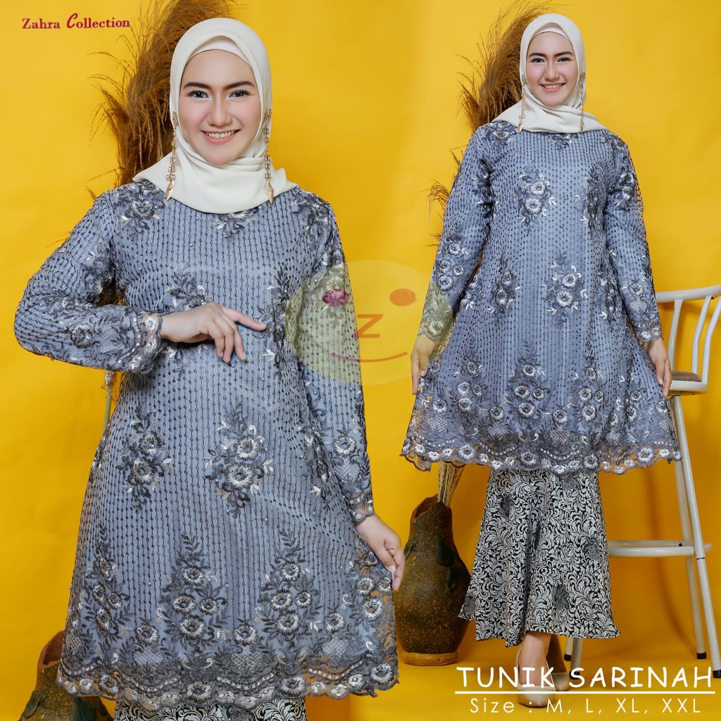 SET TUNIK TULLE BORDIR SARINAH / SET TUNIK PESTA