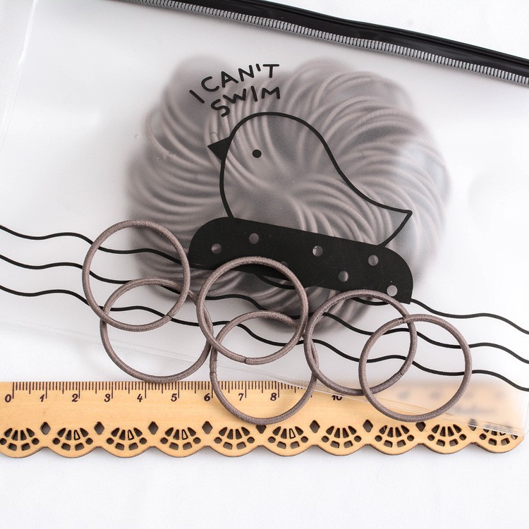 Ikat Karet Rambut 100pcs Warna Polos Gaya Korea / Ikat Rambut Elastis-6