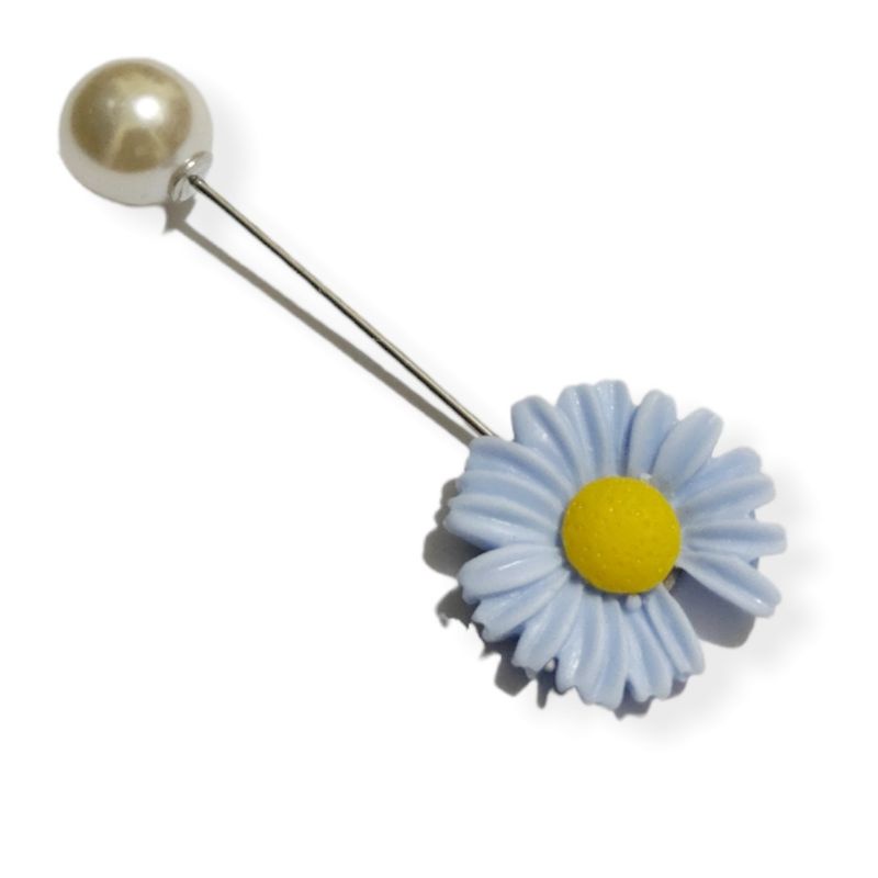 Bros Tusuk Tuspin Mutiara Bunga Clay Sunflower Pin Brooch Bros Hijab Pearl Flower