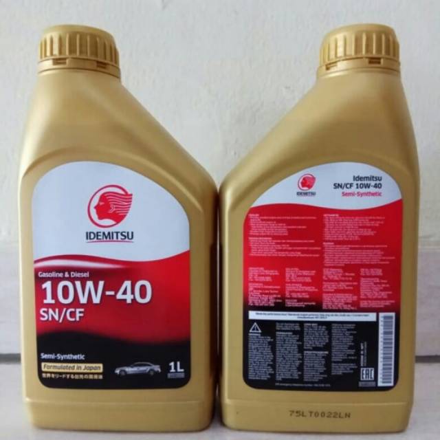 Oli mesin Mobil bensin Idemitsu 1L 10w40 Api SN/CF