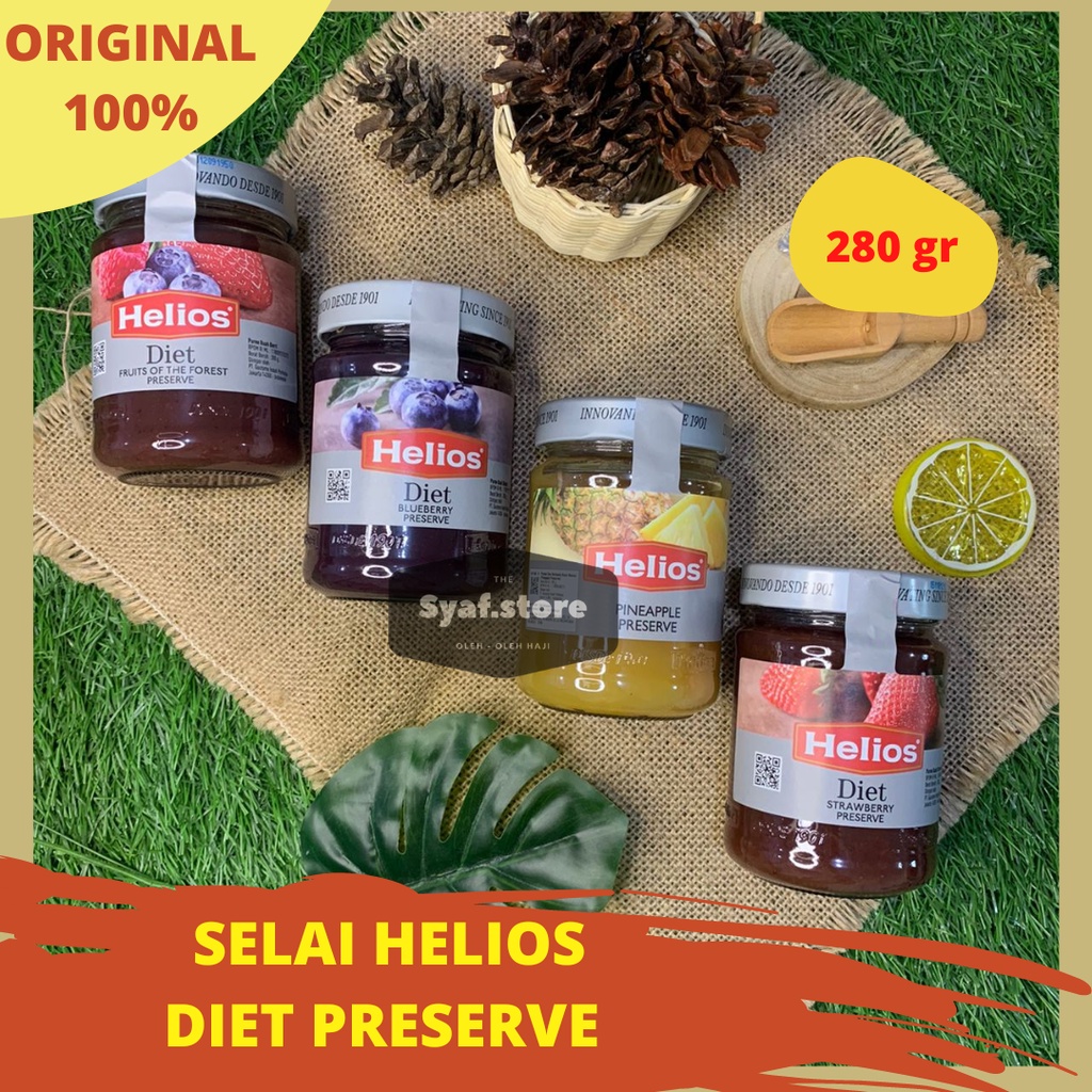 

Selai Buah Helios Diet Preserve Rendah Gula Halal 280 Gr