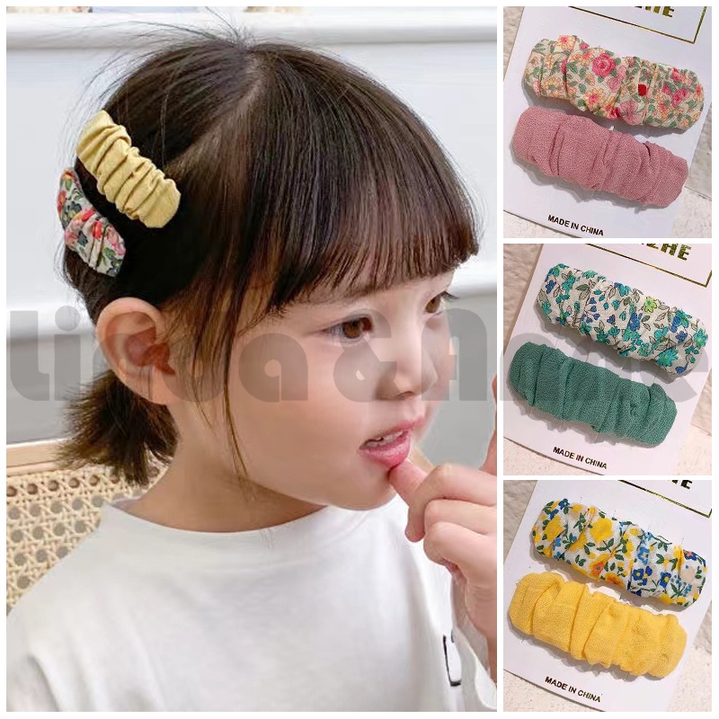 [ 2 Pcs ] Jepit Rambut Korean Cute Model Kerut Fashion Aksesoris Wanita