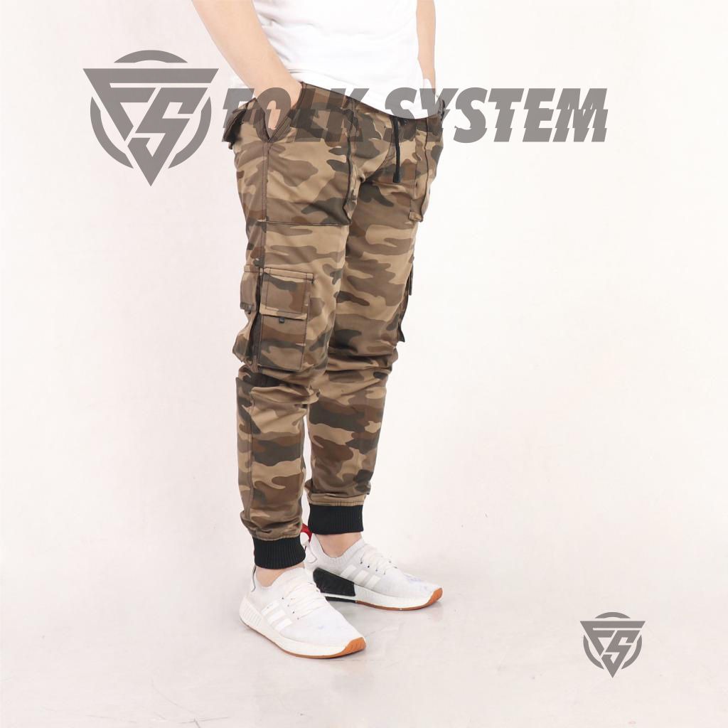 Celana Jogger Cargo Panjang Camo FS FOLKSYSTEM origianal