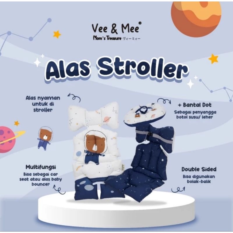 Vee &amp; Mee Alas Stroller + Bantal Dot Astronaut Bear Series VMA1040