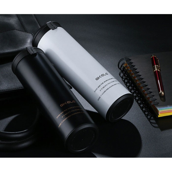 QKELA Botol Minum Thermos Stainless Steel 450ml - QBW-001 - Black