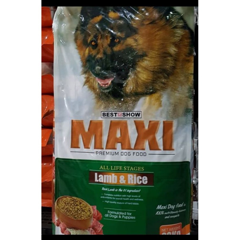 maxi dog food lamb all life stage 20kg khusus grab gosend