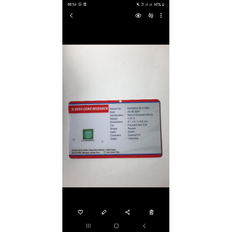 zamrud colombia (co, coloured oil)