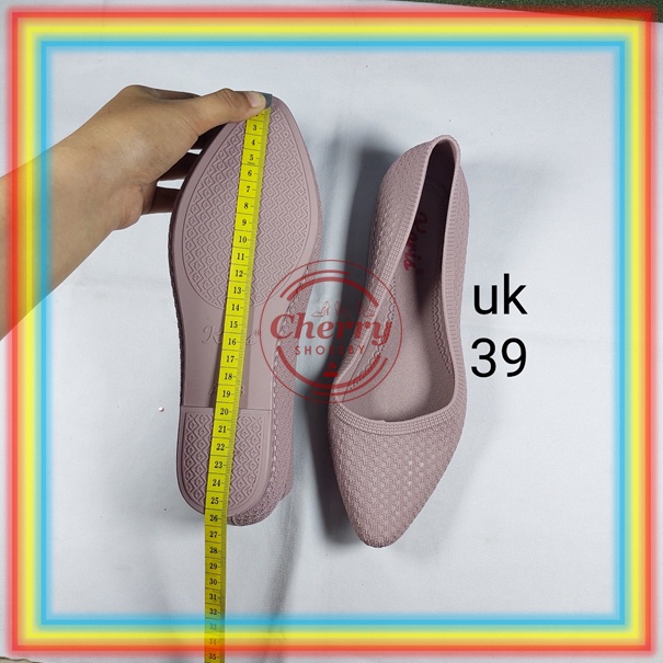 A568-2 Sepatu Jelly Wanita Karis Sepatu Kerja Karis Flat Shoes Jely Elegan Nyaman Verotino