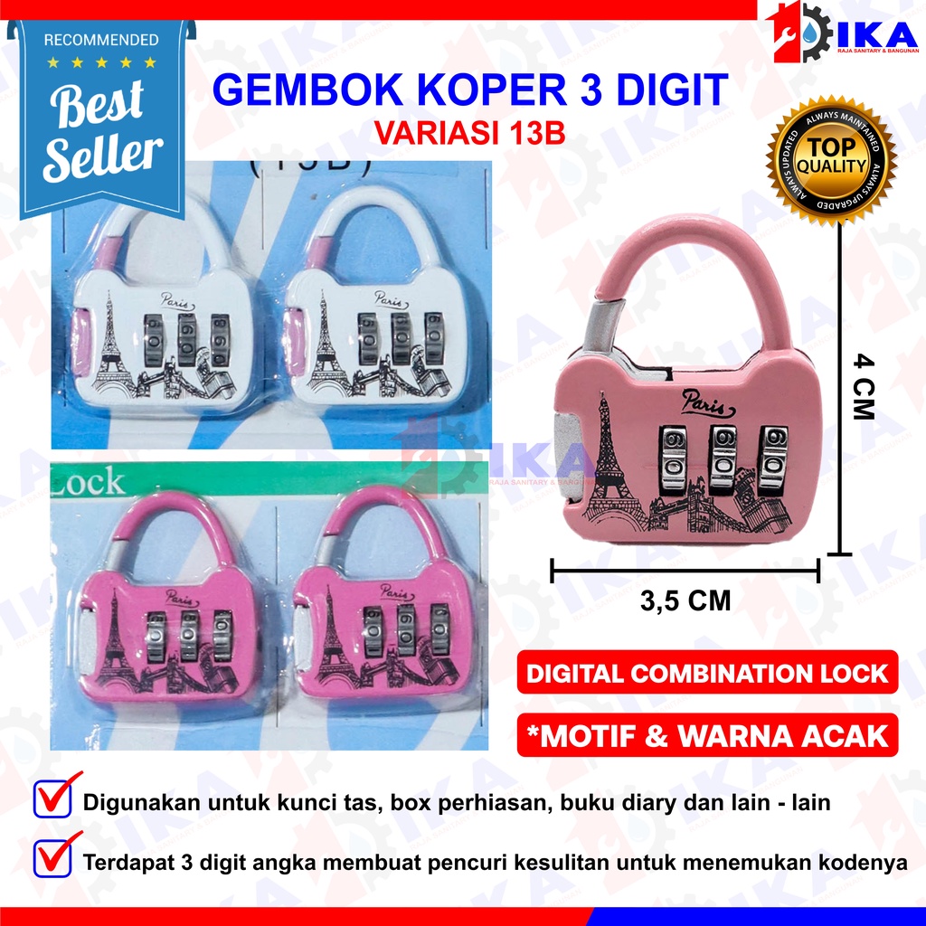 Gembok Koper Besi Mini Angka Kode Password / Kunci Gembok Swiss Kode Numeric Anti Maling Koper Tas Code Angka Password Gembok Nomor Putar 3 Digit / Gembok Mini Tas Koper