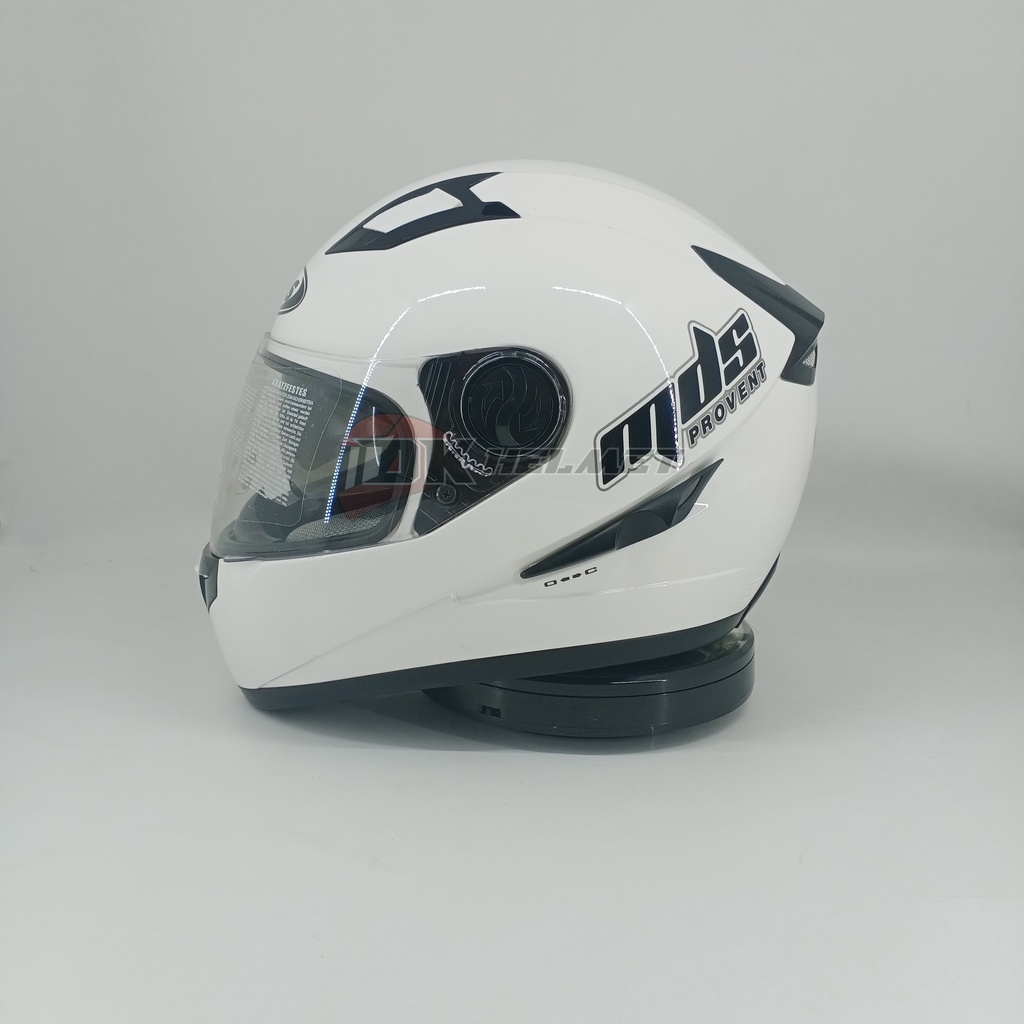 Helm Full Face MDS Provent Solid White Original Double Visor Bukan KYT Pro Vent Putih Motor Cowok SN