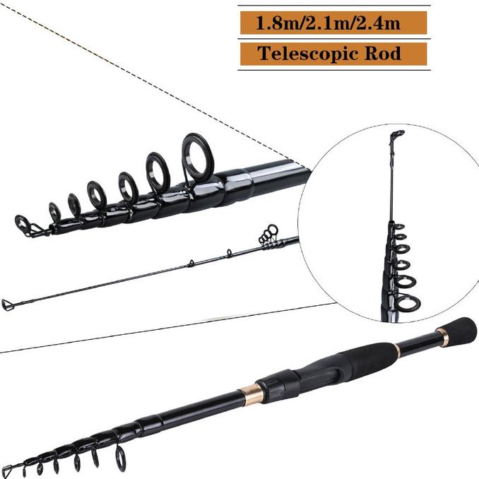 Sougayilang Joran Pancing Ultralight Telescopic Fishing Rod Spinning