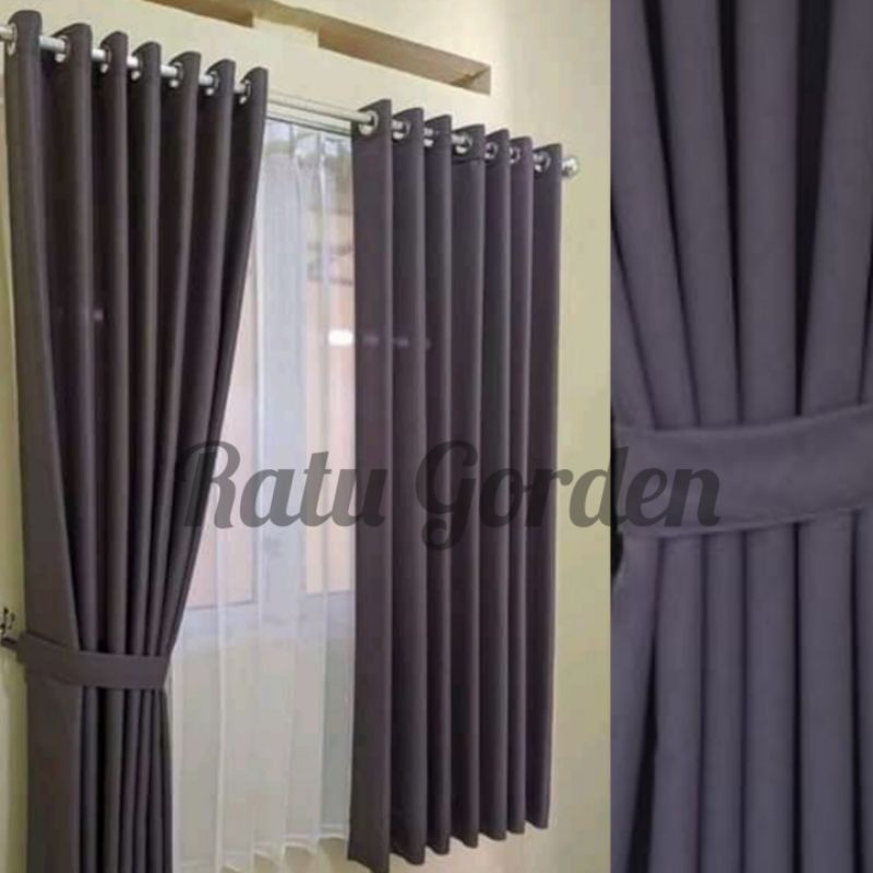 Gorden jendela 12 ring/Gorden polos murah/Gorden mewah promo/Gorden pintu kamar polos/Gorden blackou