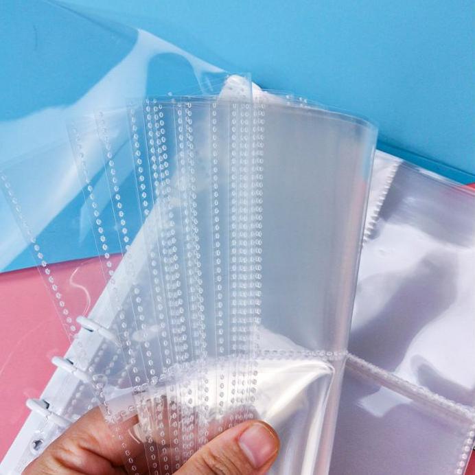 

TERBAIK 10 Lembar - ONE SIDE Sleeve 4P/2P/1P Pocard Binder 6 Ring A5 Clear Bening;