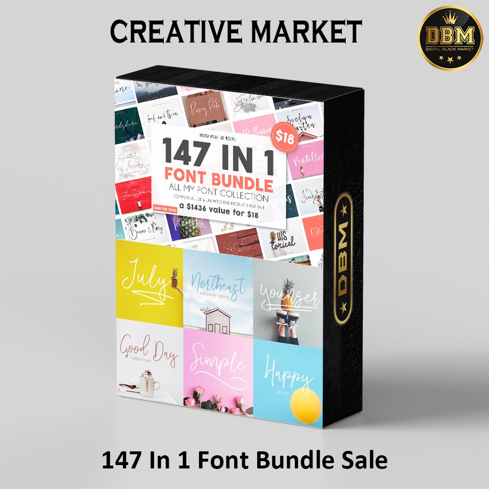 147 In 1 Font Bundle Sale