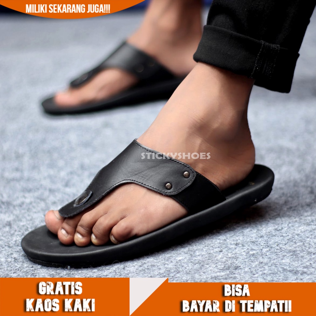 CLOVER Sandal Kulit Pria Cevany Original Sendal Casual Pria