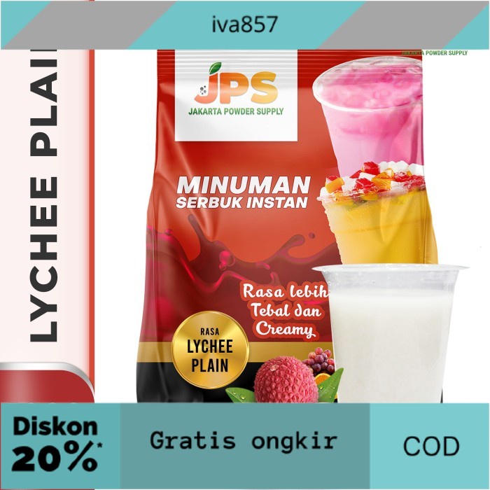 

PROMO Bubuk Minuman Leci/Lychee Plain Powder JPS Tanpa Gula GRATIS ONGKIR