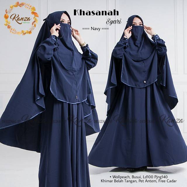 1 Set Baju Muslim Wanita Syari Gamis Hijab instan Dan Cadar | Gamis Set Khimar Terbaru Kekinian | Fashion Muslim-5