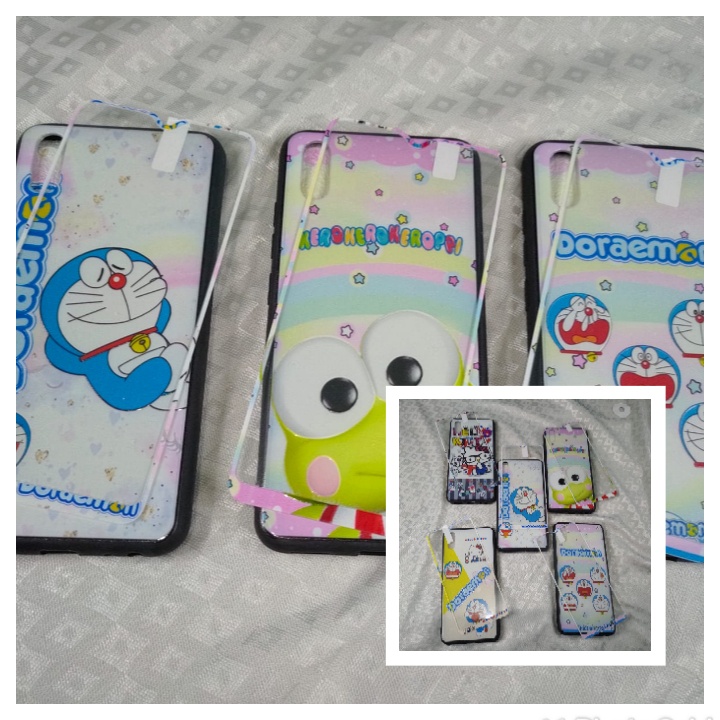 HARD CASE KARAKTER CEWEK / CARTOON + TEMPERED GLASS SAMSUNG A20