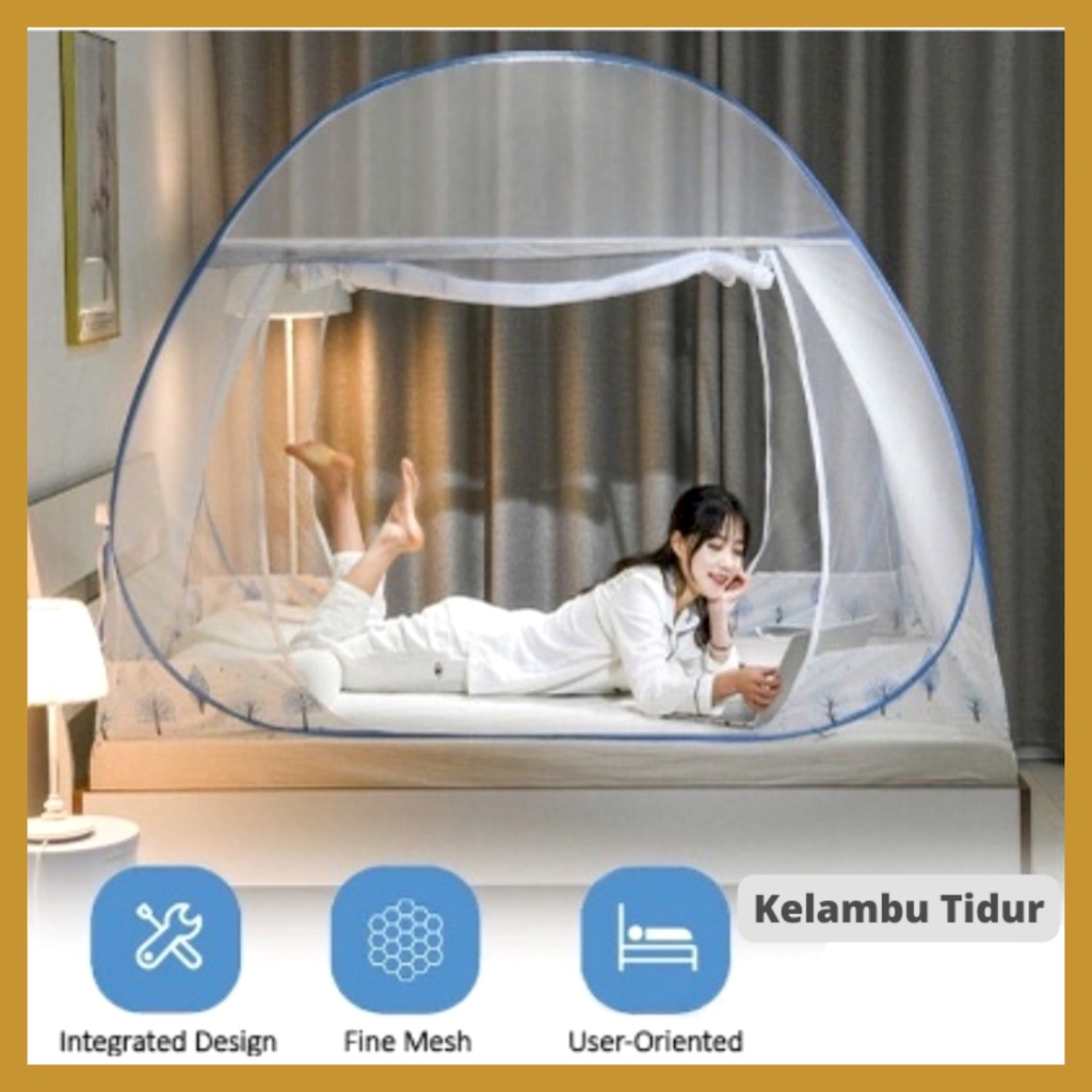 Kelambu Tidur Portable Kelambu Tempat Tidur Kelambu Butterfly Lipat Ukuran 180x200 &amp; 200x200CM Kelambu Tenda GOSHOP88