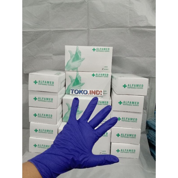 Sarung Tangan Nitrile isi 100 Alfamed / Sarung Tangan Nitrile / Disposable Gloves