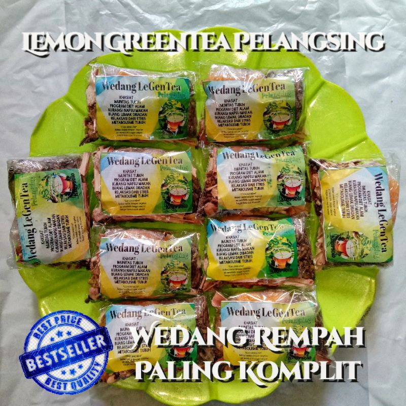 

Wedang LEMON GREENTEA LEGENTEA Pelangsing Rempah Komplit JSR Khas solo @1bks