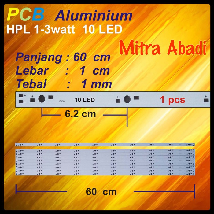 Long Aluminium PCB HPL 10 Watt/Papan PCB Aluminium HPL 10 Watt 60 cm