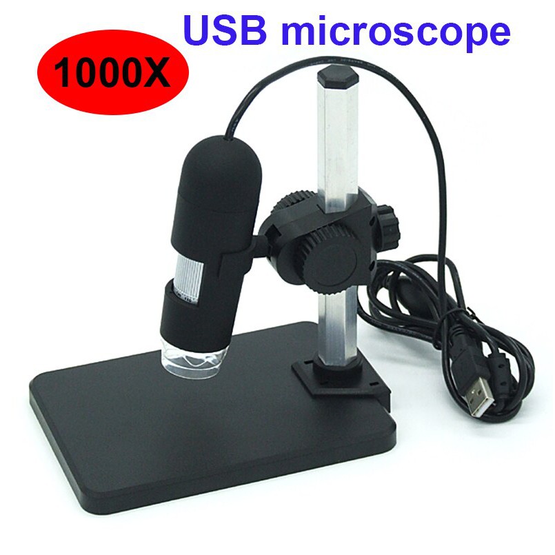 USB Microscope Mikroskop LED HD 2MP 1000x With Stand Holder