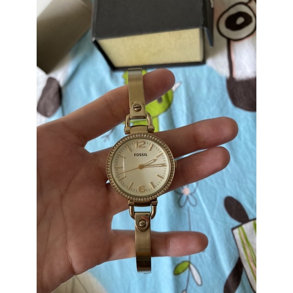 FOSSIL GEORGIA BANGLE WATCH GOLD