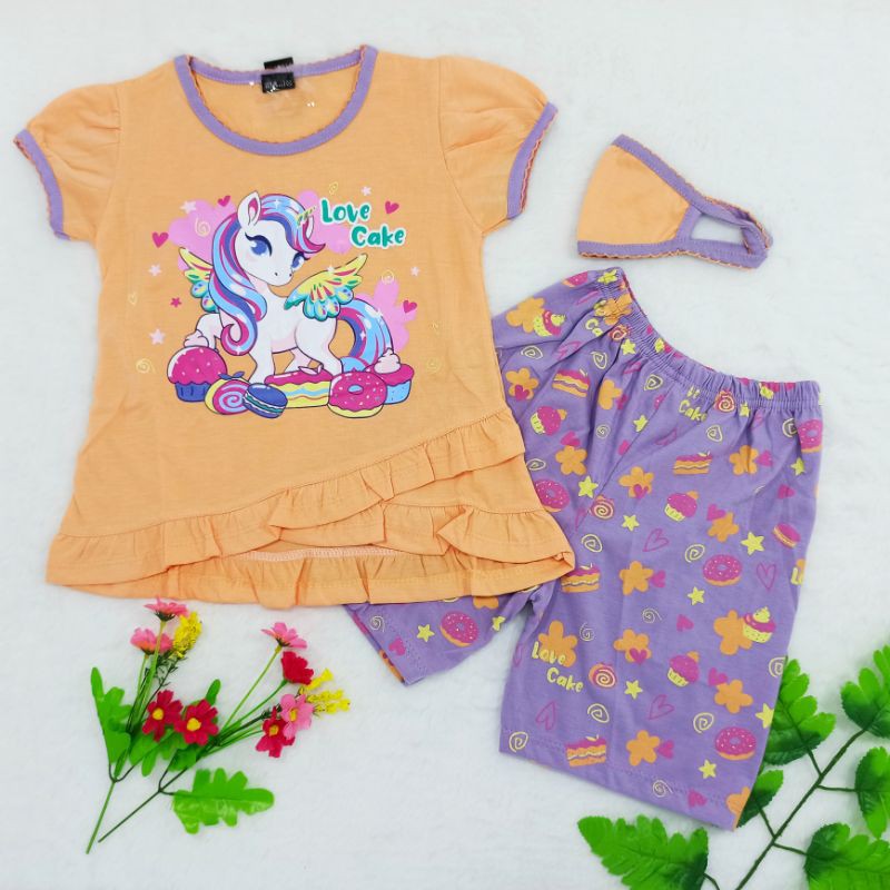 [Ss#168] Pakaian Anak Perempuan Model Za-ra kids Size 1-3tahun Free Masker, Baju Setelan Anak