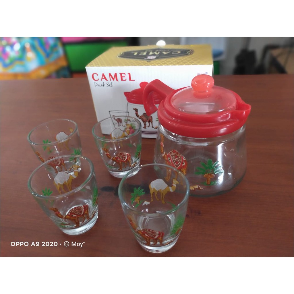 DRINK SET TEAPOT MOTIF CAMEL/ UNTA/ TEKO SET CANTIK