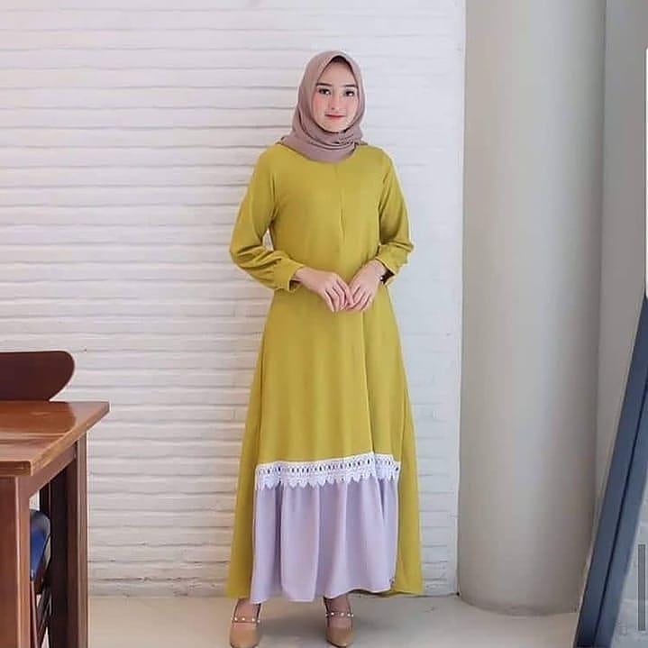 DRESS MUSLIM, baju wanita, baju gamis, dress, gamis, Baju gamis, fashion wanita, LUNA DRESS