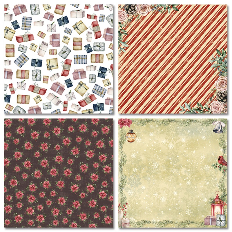 24pcs Kertas Latar Belakang Desain Natal Ukuran 6x6 Inch Untuk Dekorasi Scrapbooking Jurnal