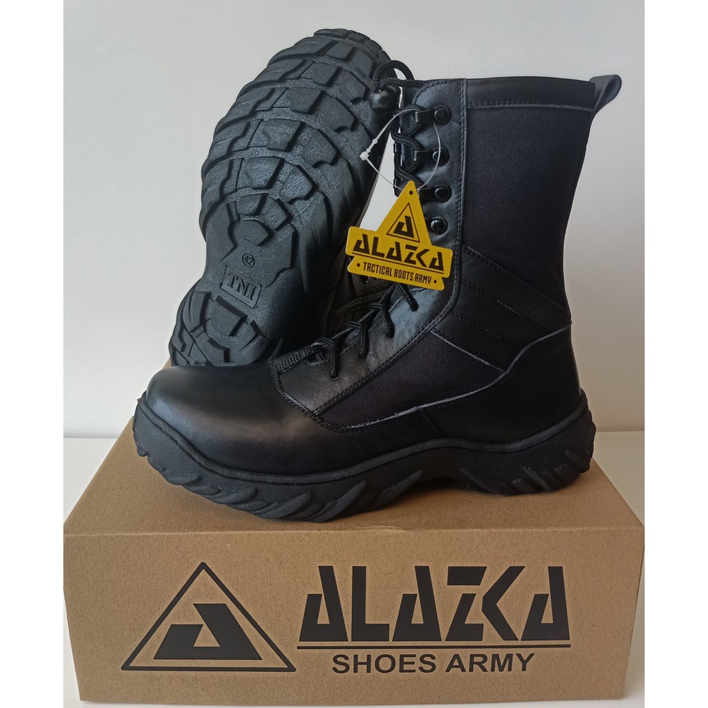 Sepatu PDL Kulit Mamba Jatah Polri 2020 Dop Sol Komando Merek Alazka