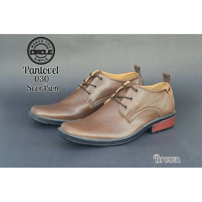 Sepatu Pria | Sepatu Murah | Sepatu Handmade Bandung | Sepatu Circle Pantofel 030 Scorpion Brown