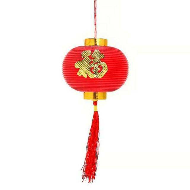 Lampion Merah Fu 8 cm Dekorasi Hiasan Imlek Murah Ornamen Sincia Imlek