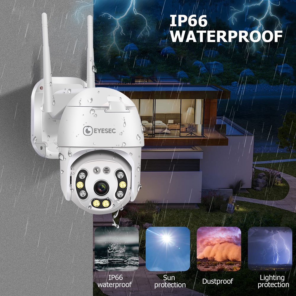 EYESEC CCTV Wifi Outdoor Kamera CCTV WiFi 5MP Kamera Pengintai IP Camera CCTV WiFi HP IP67 Waterproof COD-4