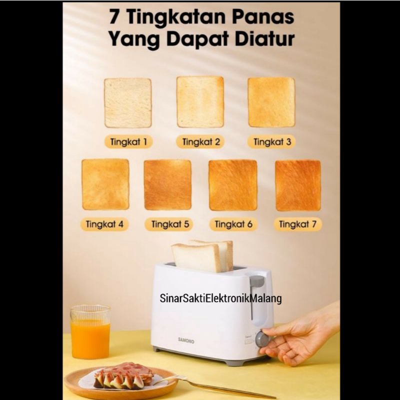 Samono Pemanggang Roti Toaster Alat Panggang Pop Up Sandwich Garansi Resmi Malang