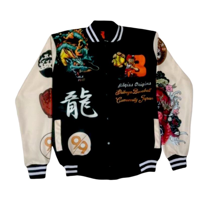 jaket pria Parsity/ Varsity keren/ varsity bisbol/ jaket bisbol/ Jaket Varsity Pria wanita-Sibuya naga 99