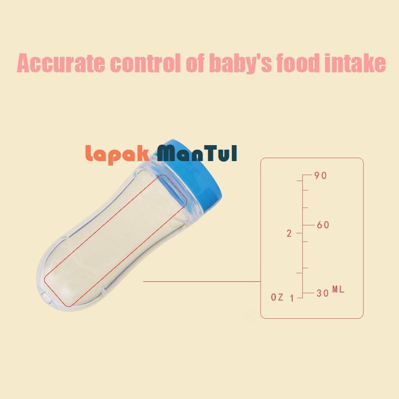 LM-0001 Botol Sendok Makan Bayi MPASI Baby Feeder BPA Free Botol Bayi Silikon Anti Tumpah