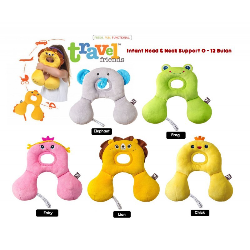 Benbat Infant Head &amp; Neck Support Bantal Stroller Bayi 0-12M - Tersedia Pilihan Motif