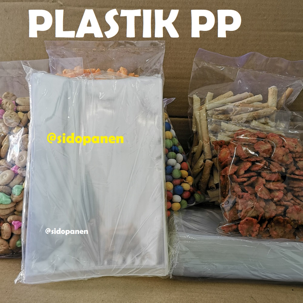 PLASTIK PP KILOAN UNTUK PACKING SNACK KERIPIK KERUPUK BIJI PERMEN COKLAT KACANG KETEBALAN 010 UKURAN