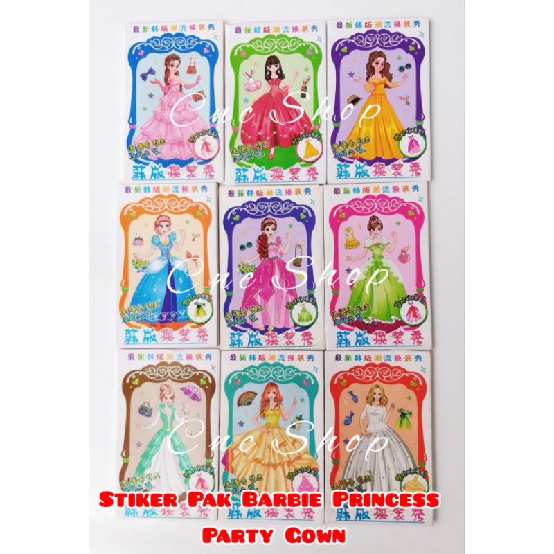 Stiker BP Gaun Princess Bongkar Pasang Baju Lucu Murah