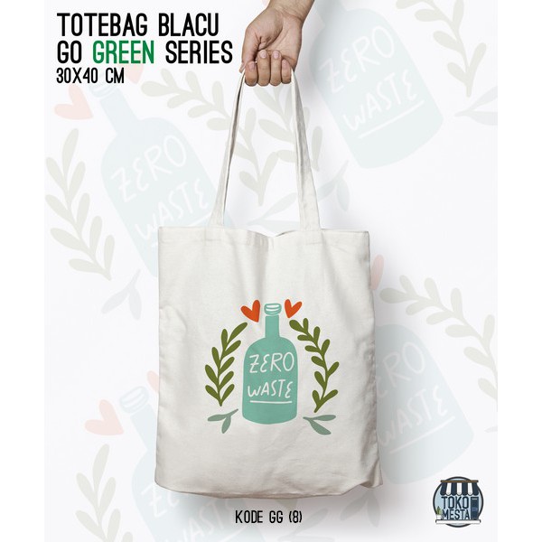 TOTE BAG BLACU 30X40 - GO GREEN.02
